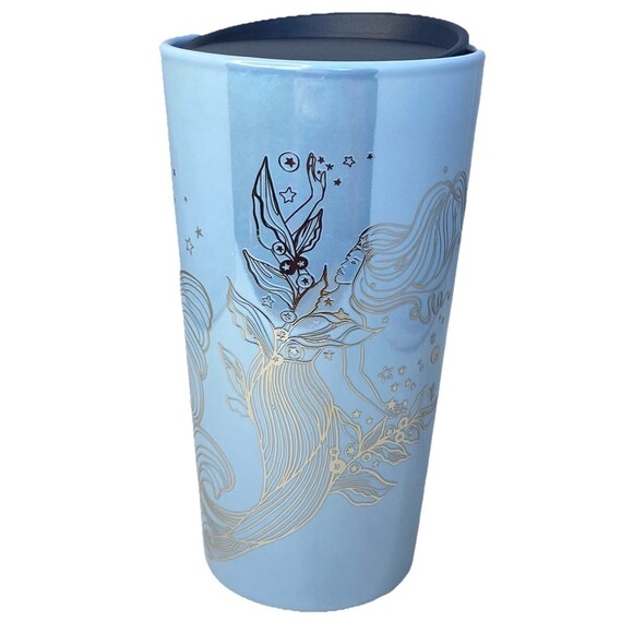 Starbucks Holiday Christmas 2023 Blue Siren Ceramic Tumbler 12oz Limited Edition - Picture 1 of 13